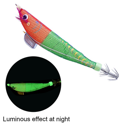 10/5/1Pcs 8cm 4g Svjetleći mamci za škampe Squid Jig Udica Morski tvrdi mamac Hobotnica Drveni škampi Squid Rig Umjetni jigovi