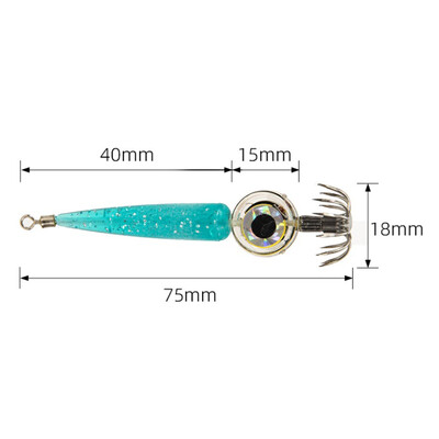 10/5/1Pcs 8cm 4g Svjetleći mamci za škampe Squid Jig Udica Morski tvrdi mamac Hobotnica Drveni škampi Squid Rig Umjetni jigovi
