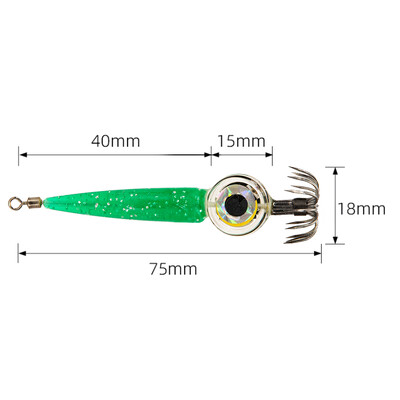 10/5/1Pcs 8cm 4g Svjetleći mamci za škampe Squid Jig Udica Morski tvrdi mamac Hobotnica Drveni škampi Squid Rig Umjetni jigovi