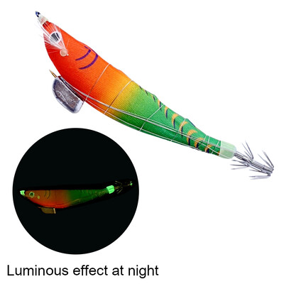 10/5/1Pcs 8cm 4g Svjetleći mamci za škampe Squid Jig Udica Morski tvrdi mamac Hobotnica Drveni škampi Squid Rig Umjetni jigovi