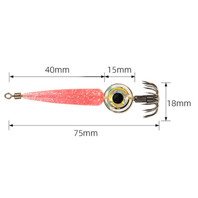 10/5/1Pcs 8cm 4g Svjetleći mamci za škampe Squid Jig Udica Morski tvrdi mamac Hobotnica Drveni škampi Squid Rig Umjetni jigovi