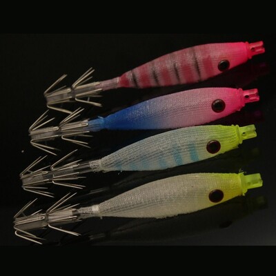 4 g / 8 cm 1 τεμ. Luminous UV Blowing Tube Octopus Lure Shrimp Bait Bazooka Squid Hook Πανί Ρολό Sea Fishing Explosion Jig Hook