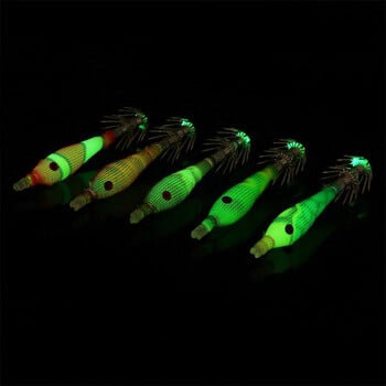 4/5/7Pcs Luminous Shrimp Fishing Bait Fluorescent Fishing Lures Luminous Squid Jig Hooks Αξεσουάρ ψαρέματος Αξεσουάρ Εξοπλισμός