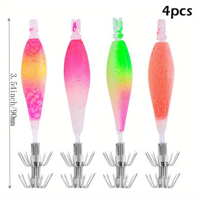 4/5/7 kom. Svjetleći mamac za ribolov škampa Fluorescentne mamce za pecanje Svjetleće udice za lignje Pribor za pecanje Oprema