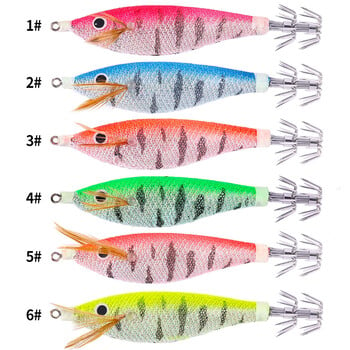 10cm 10g οριζόντια Squid Jigs Fishing Lure Artificial Squid Hook Plated Jigging Baits for Sea Fishing Cuttlefish EGI Luminous