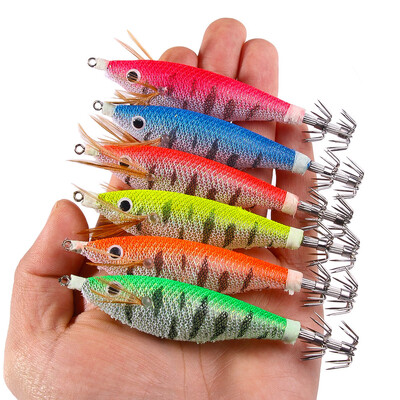 10cm 10g οριζόντια Squid Jigs Fishing Lure Artificial Squid Hook Plated Jigging Baits for Sea Fishing Cuttlefish EGI Luminous