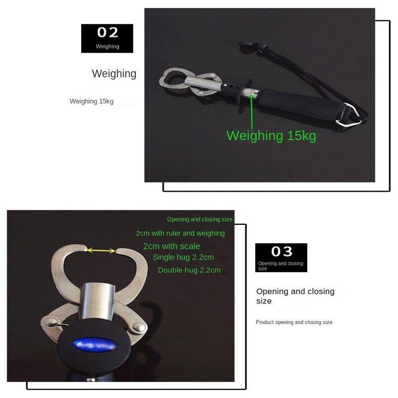 Stezaljka za usne s rukohvatom za ribu od nehrđajućeg čelika Nije ga lako otpustiti Hvataljka za pecanje visoke čvrstoće Otporan na habanje Prijenosni