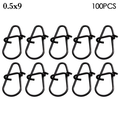 100 komada Snap Bačve za pecanje Okretne sigurnosne udice s kopčama Mat crne udice Kutija s priborom za ribolov Mamci