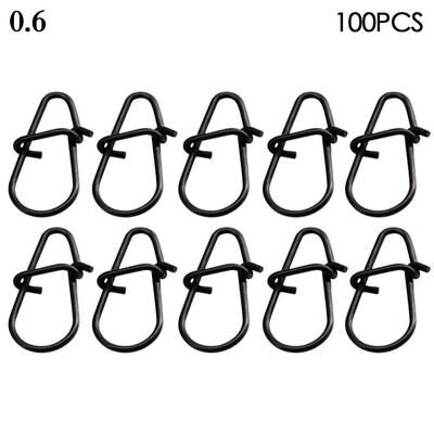 100 komada Snap Bačve za pecanje Okretne sigurnosne udice s kopčama Mat crne udice Kutija s priborom za ribolov Mamci