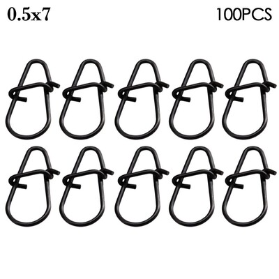 100 komada Snap Bačve za pecanje Okretne sigurnosne udice s kopčama Mat crne udice Kutija s priborom za ribolov Mamci