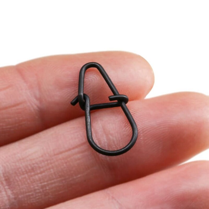 100 komada Snap Bačve za pecanje Okretne sigurnosne udice s kopčama Mat crne udice Kutija s priborom za ribolov Mamci