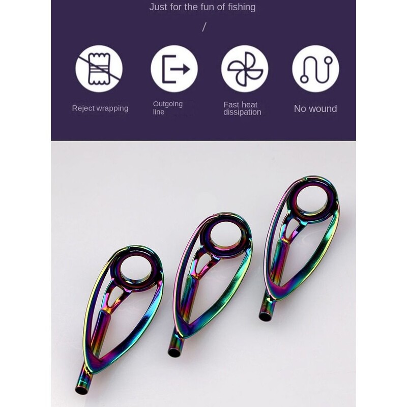 Kit de reparare a inelului de ghidare durabil cu vârf de ochi, undiță de pescuit profesională, piese din oțel inoxidabil, unelte de pescuit în cerc