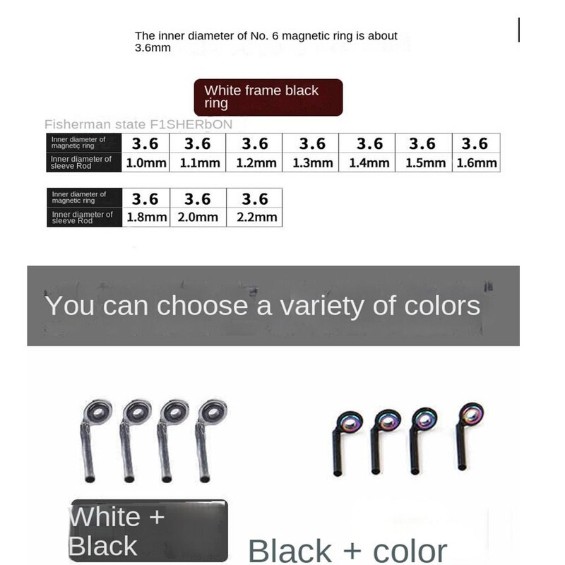 5Pcs Tip Eye Top Durable Tackle Guide Ring Komplet za popravak Profesionalni štap za pecanje Dijelovi od nehrđajućeg čelika Kružni alati za ribolov