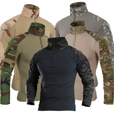 Camușă uniformă de luptă Camuflaj Mărime asiatică SUA S-3XL Tricouri sport cargo Airsoft Paintball Tricouri tactice Drumeții