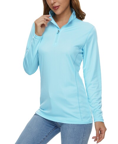 KEFITEVD Ljeto UPF 50+ Ženske majice dugih rukava Zaštita od kože/sunca/UV-a Brzo sušeće Plivačke majice za planinarenje i ribolov Na otvorenom