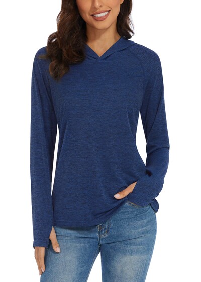 KEFITEVD Brzosušeće ženske majice dugih rukava UPF 50+ UV zaštita kože Plivanje na otvorenom Majice za planinarenje Vježbanje Puloveri za trčanje