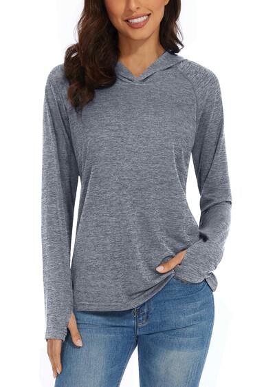 KEFITEVD Brzosušeće ženske majice dugih rukava UPF 50+ UV zaštita kože Plivanje na otvorenom Majice za planinarenje Vježbanje Puloveri za trčanje