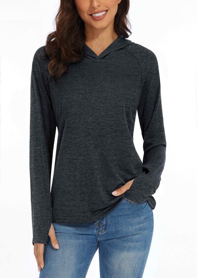 KEFITEVD Brzosušeće ženske majice dugih rukava UPF 50+ UV zaštita kože Plivanje na otvorenom Majice za planinarenje Vježbanje Puloveri za trčanje