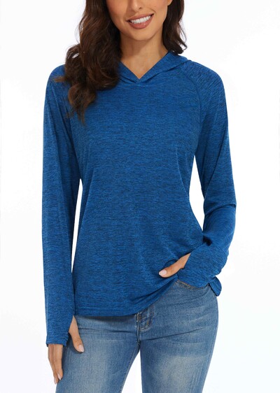 KEFITEVD Brzosušeće ženske majice dugih rukava UPF 50+ UV zaštita kože Plivanje na otvorenom Majice za planinarenje Vježbanje Puloveri za trčanje