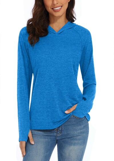 KEFITEVD Brzosušeće ženske majice dugih rukava UPF 50+ UV zaštita kože Plivanje na otvorenom Majice za planinarenje Vježbanje Puloveri za trčanje