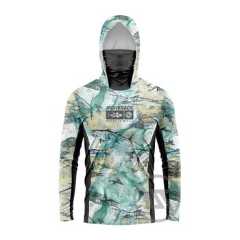 HotSale Ανδρικές μάσκες Hoodies Πουκάμισα ψαρέματος Camo για κυνήγι Αναρρίχηση Κάμπινγκ Πεζοπορία Αντιηλιακή προστασία Breathable RIGHTTRACK Ρούχα