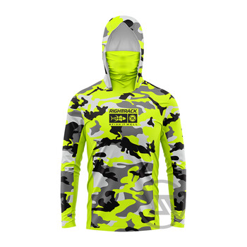 HotSale Ανδρικές μάσκες Hoodies Πουκάμισα ψαρέματος Camo για κυνήγι Αναρρίχηση Κάμπινγκ Πεζοπορία Αντιηλιακή προστασία Breathable RIGHTTRACK Ρούχα