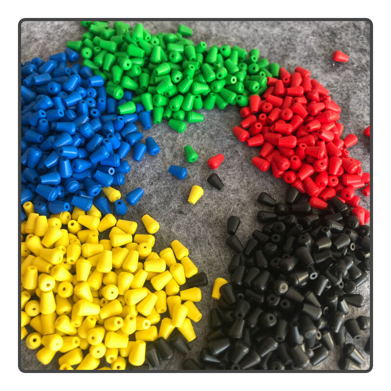 50 komada Mekana guma u boji za pecanje na kamenu Grah protiv sudara Abo Float Line Hole Buffer Protection Bean Ribolovni pribor