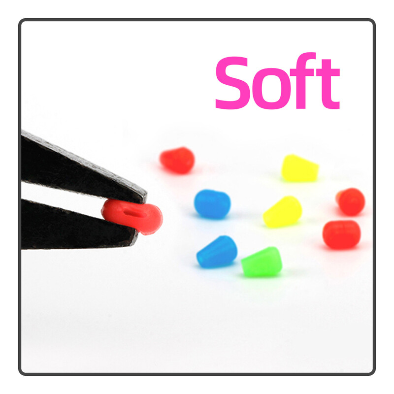 50 komada Mekana guma u boji za pecanje na kamenu Grah protiv sudara Abo Float Line Hole Buffer Protection Bean Ribolovni pribor