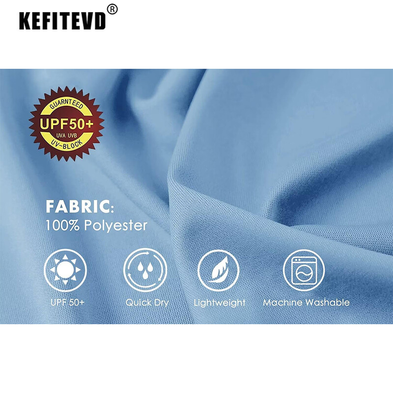 KEFITEVD Ljeto UPF 50+ Muške majice dugih rukava Zaštita od UV zračenja Brzosušeće majice za planinarenje Majice za ribolov Basic Top majice Muške