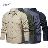 Muška košulja s džepovima Jednobojna uska ležerna muška košulja dugih rukava za trčanje Muška majica za lov i ribolov
