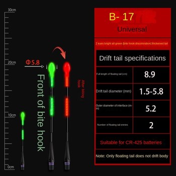 1 бр. Супер ярки нощни LED риболовни плувки Smart Gravity Induction Electronic Tail Drift Float Top Luminous Sensitive Floats Buoy