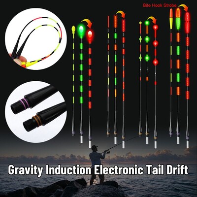 1 бр. Супер ярки нощни LED риболовни плувки Smart Gravity Induction Electronic Tail Drift Float Top Luminous Sensitive Floats Buoy