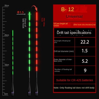 1ks super jasné nočné LED rybárske plaváky inteligentná gravitačná indukcia elektronický chvostový drift plavák vrchný svetelný citlivý plavák bója