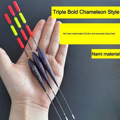 Нов индикатор за риболовна плувка с три мрежи Привличаща вниманието лека плувка Високочувствителна дебела опашка Плувки за скален риболов Риболов на лед