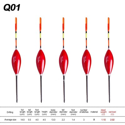 5Pcs Bobber Float Plovci za pecanje na ledu Kratki karasi Izrada Ribolovni pribor Dvostruke namjene Plovci za morski ribolov u slatkoj vodi