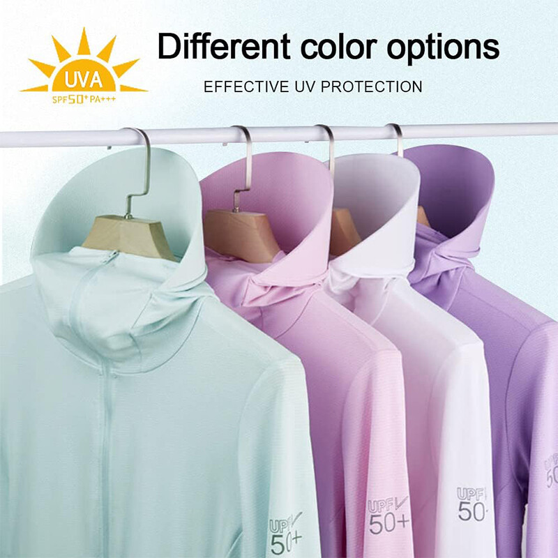 TRVLWEGO Ženska biciklistička jakna SPF 50+ Zaštita od sunca Dugi rukavi Planinarenje Trčanje na otvorenom Majice s kapuljačom s patentnim zatvaračem i džepovima