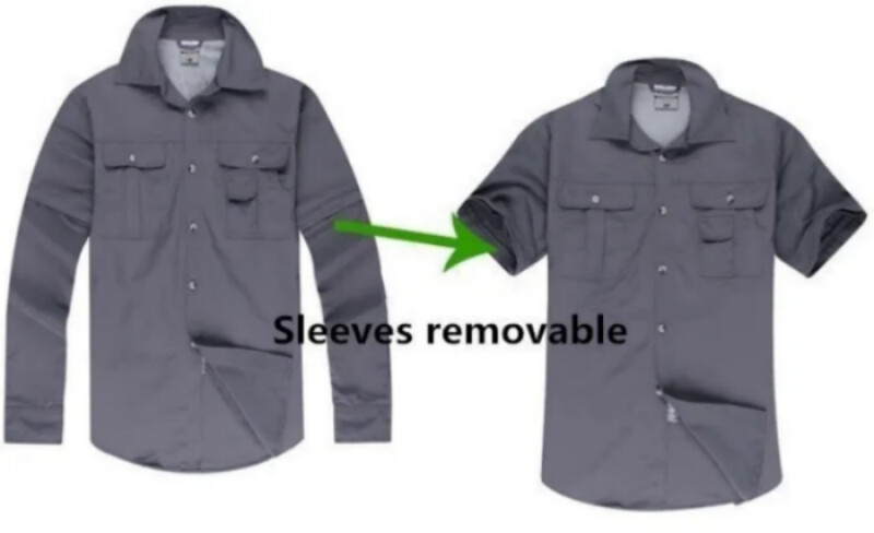 Muška košulja kratkih rukava Planinarenje Kampiranje Prozračna brzo sušeća UV zaštita Čvrsta konvertibilna bluza dugih rukava za penjanje i ribolov