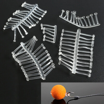 120Pcs/5Sheet Carp Fishing Hair Rig Fishing Bait Stop Pop Up Rig Stoppers Clear Color Boilie ένθετα Εργαλεία ψαρέματος