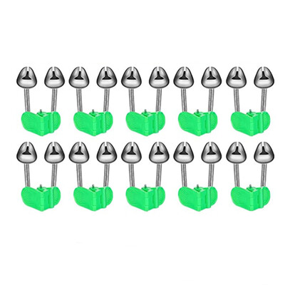 Najnoviji 10PCS Stezaljka za vrh štapa Štap za pecanje Ugriz ribe mamac Alarmno upozorenje Twin Bell Ring Clip Ribolovno zvono Zeleno Crveno Dodatak za ribolov