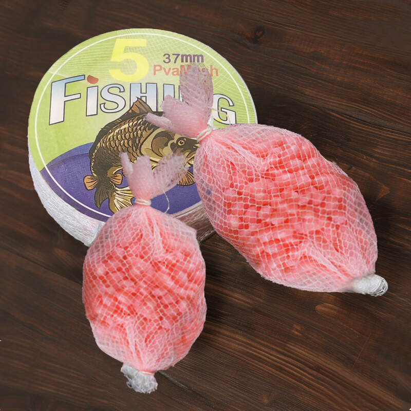 Nové 5M PVA sieťoviny s priemerom 25/37/44 mm, rozpustné vo vode, rybárske sieťoviny, rozpustné vo vode, kaprové nástrahy, hrubé rybárske nástrahy, vrecko na rybárske príslušenstvo