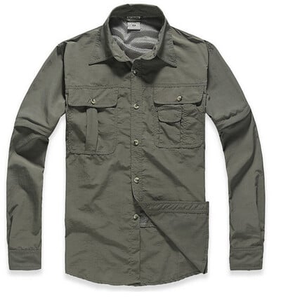 Cămăși de drumeție cu mânecă lungă cu protecție UV pentru bărbați, mâneci detașabile, cămăși de pescuit cu uscare rapidă, respirabile, pentru safari în aer liber