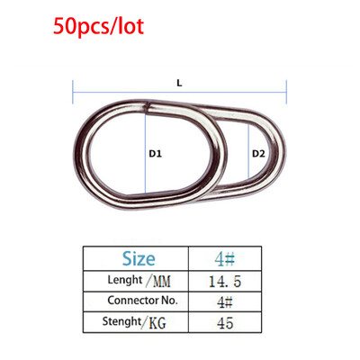 50/100 τμχ Δαχτυλίδι ψαρέματος από ανοξείδωτο χάλυβα Ocean Snap Split Rings High Quality Strengthen Lure Connecting Ring Fishing Accessories