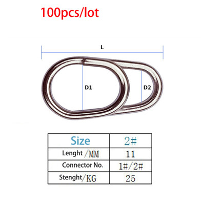 50/100 τμχ Δαχτυλίδι ψαρέματος από ανοξείδωτο χάλυβα Ocean Snap Split Rings High Quality Strengthen Lure Connecting Ring Fishing Accessories