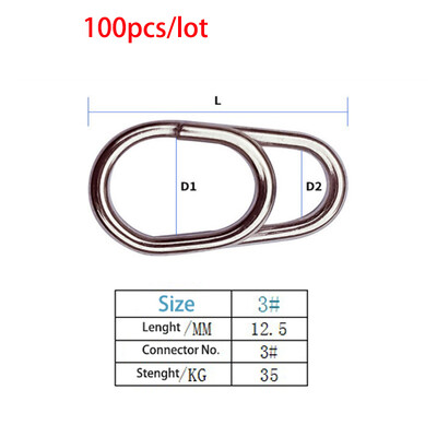 50/100 τμχ Δαχτυλίδι ψαρέματος από ανοξείδωτο χάλυβα Ocean Snap Split Rings High Quality Strengthen Lure Connecting Ring Fishing Accessories