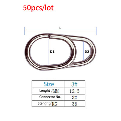 50/100 τμχ Δαχτυλίδι ψαρέματος από ανοξείδωτο χάλυβα Ocean Snap Split Rings High Quality Strengthen Lure Connecting Ring Fishing Accessories