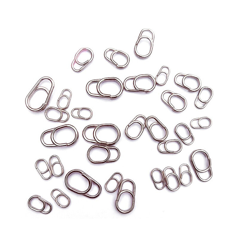 50/100 τμχ Δαχτυλίδι ψαρέματος από ανοξείδωτο χάλυβα Ocean Snap Split Rings High Quality Strengthen Lure Connecting Ring Fishing Accessories