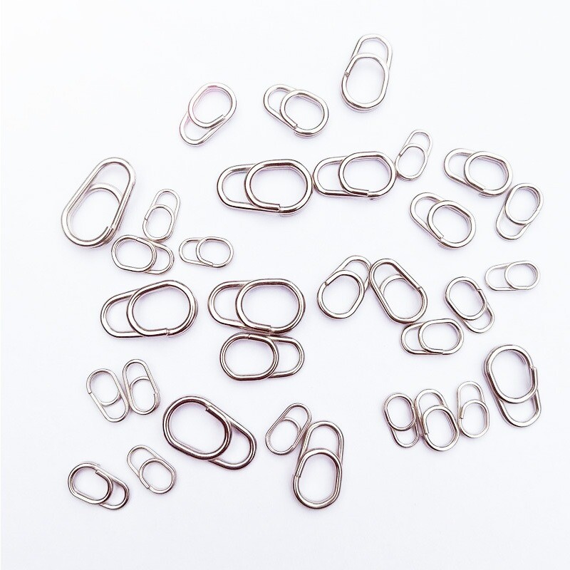 50/100 τμχ Δαχτυλίδι ψαρέματος από ανοξείδωτο χάλυβα Ocean Snap Split Rings High Quality Strengthen Lure Connecting Ring Fishing Accessories