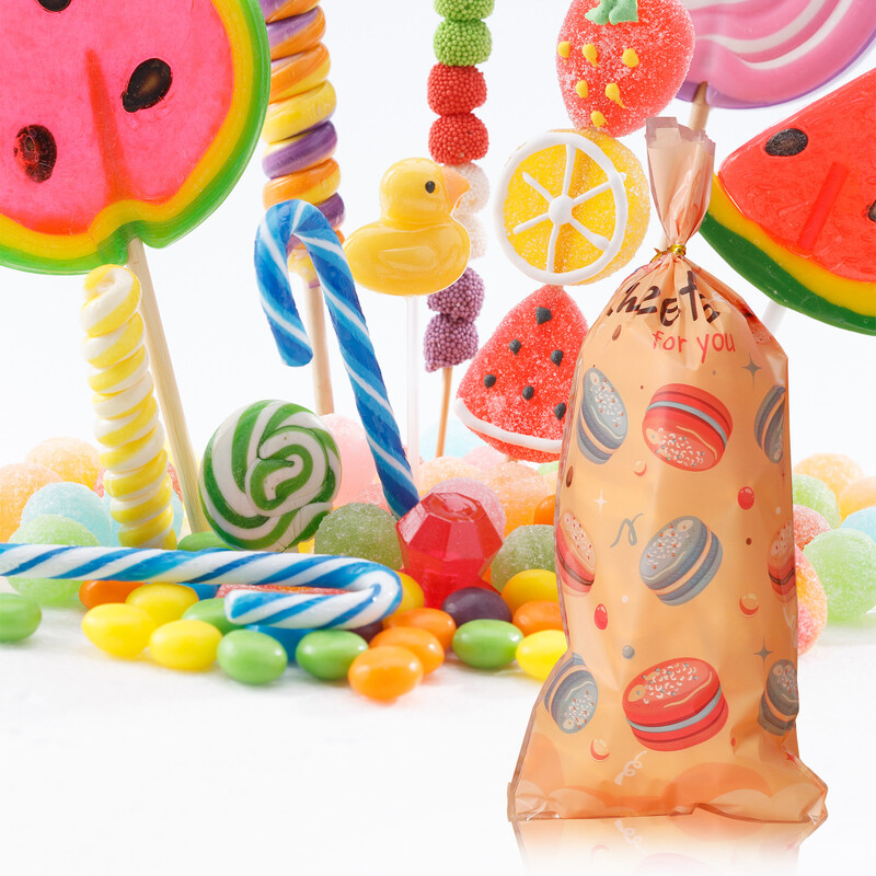 Prekogranična dugina opp vrećica za slatkiše, 50 komada vrećica za poklone za rođendansku zabavu, celofanska vrećica s ravnim džepom, vrećica za pakiranje keksa