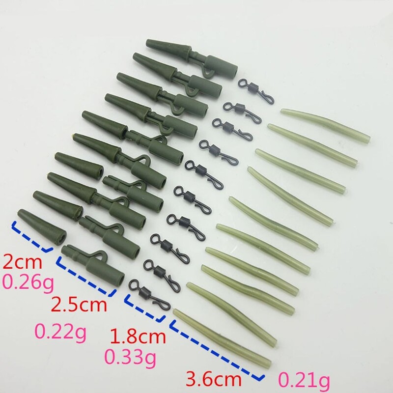 40 komada pribora za pecanje šarana, kopča za olovu, brza izmjena, okretni rep, gumeni rukavi protiv zapetljanja, oprema za šarana, grubi ribolovni pribor