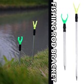 Kovový držiak na rybársky prút, nastaviteľný, jednoduchý rybársky držiak, pevná vložka do zeme, prút typu Y, ultra krátky, prenosný rybársky článok